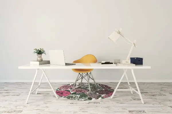 Office chair floor protector Vintage flowers