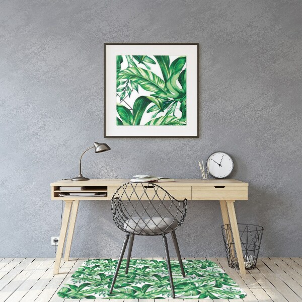Chair mat geometric leaves