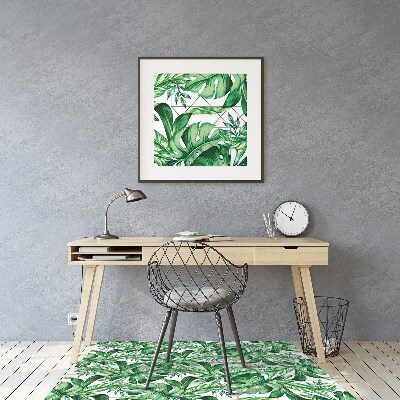 Chair mat geometric leaves