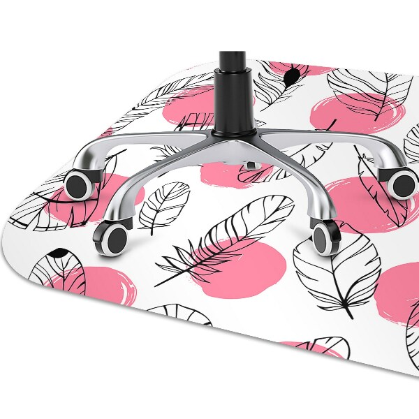 Office chair floor protector Feathers and dots
