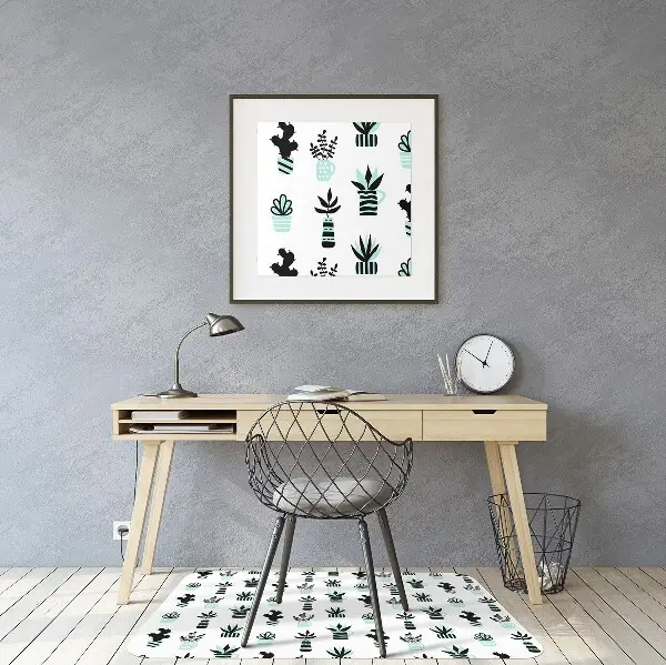Office chair floor protector Succulents