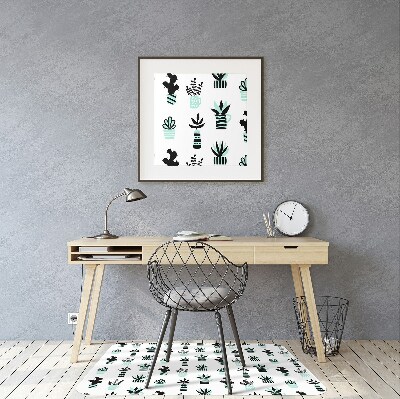 Office chair floor protector Succulents