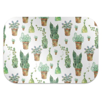 Chair mat floor panels protector painted cacti