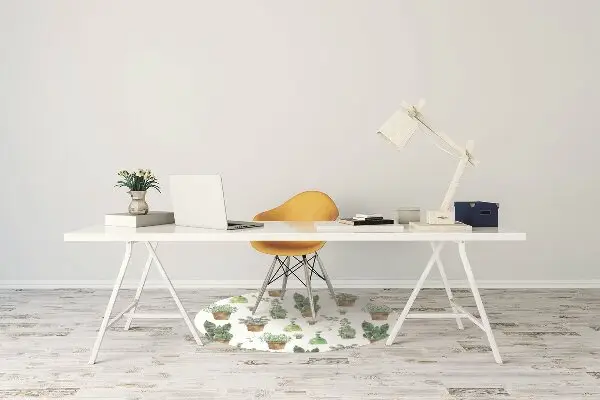 Chair mat floor panels protector painted cacti