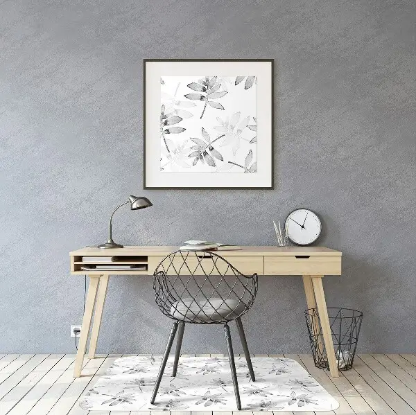 Office chair mat Leaves without color