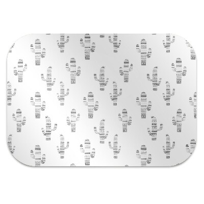 Computer chair mat Cacti black and white