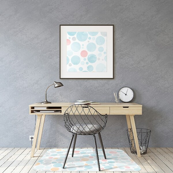Chair mat floor panels protector pastel dots