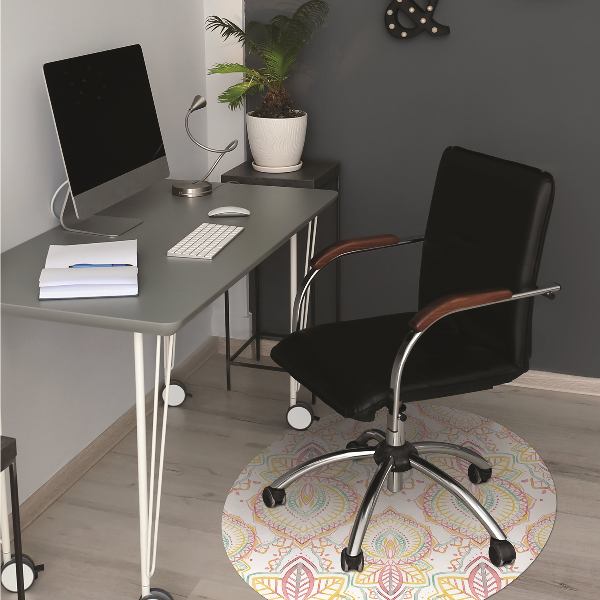 Desk chair mat Indian pattern