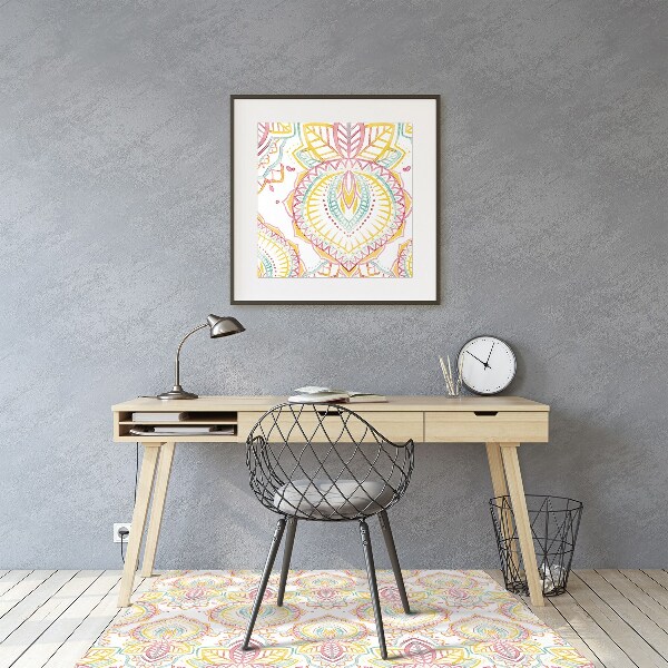 Desk chair mat Indian pattern