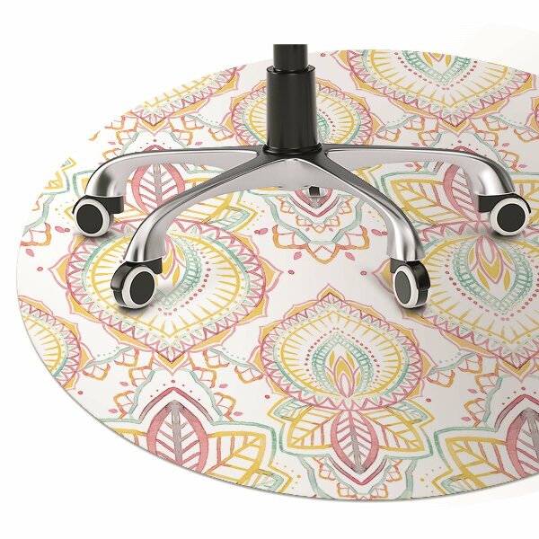 Desk chair mat Indian pattern