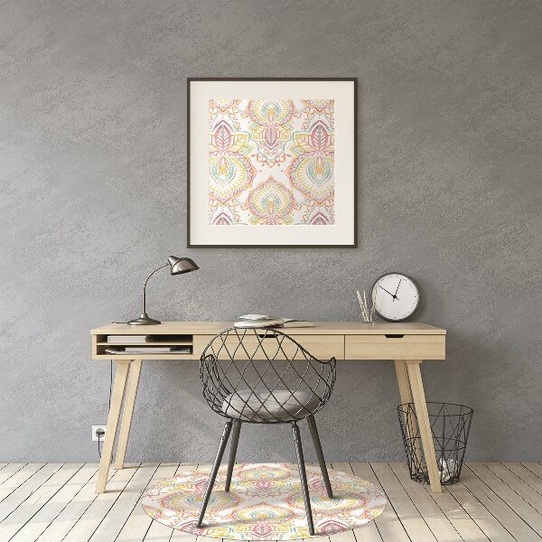Desk chair mat Indian pattern