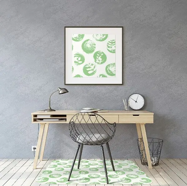 Office chair floor protector Plants in dots