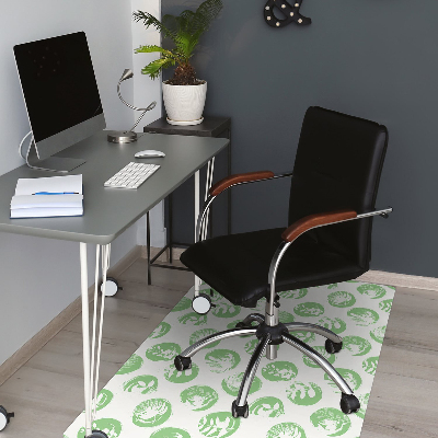 Office chair floor protector Plants in dots