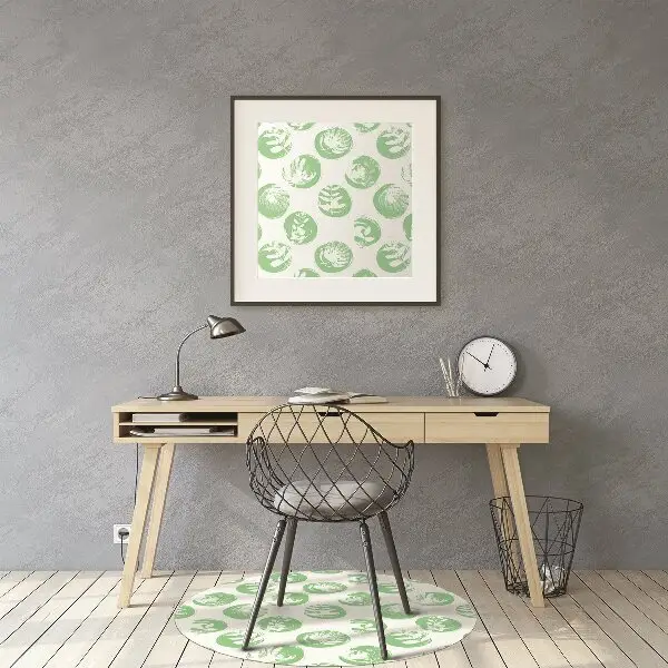 Office chair floor protector Plants in dots
