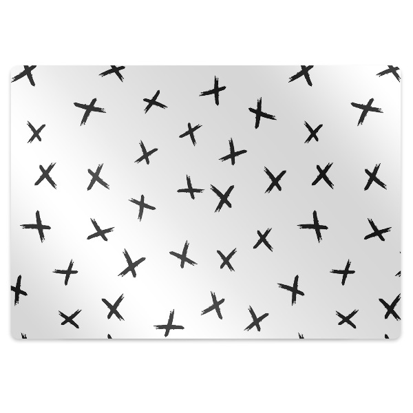 Office chair mat drawn crosses