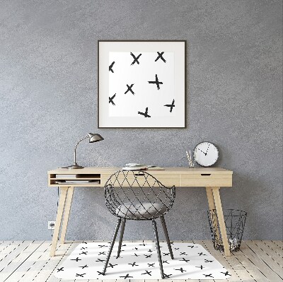 Office chair mat drawn crosses