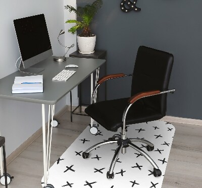 Office chair mat drawn crosses