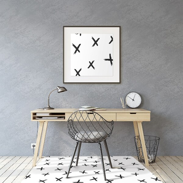 Office chair mat drawn crosses