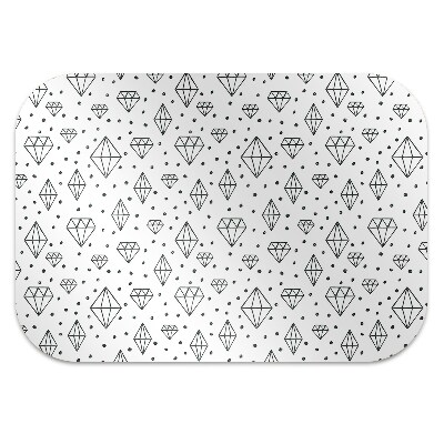 Office chair mat drawn diamonds