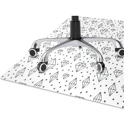 Office chair mat drawn diamonds