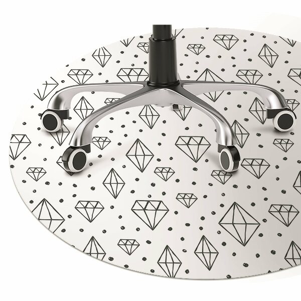 Office chair mat drawn diamonds