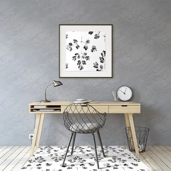 Office chair mat Black and white pattern