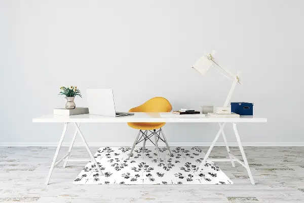 Office chair mat Black and white pattern