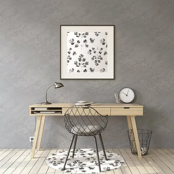 Office chair mat Black and white pattern