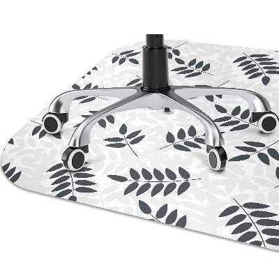 Chair mat Black and gray leaves