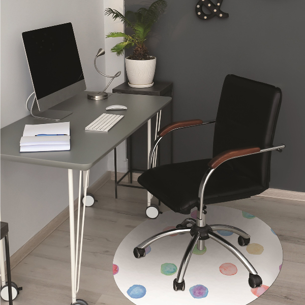 Office chair mat colored dots