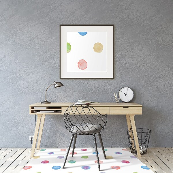 Office chair mat colored dots