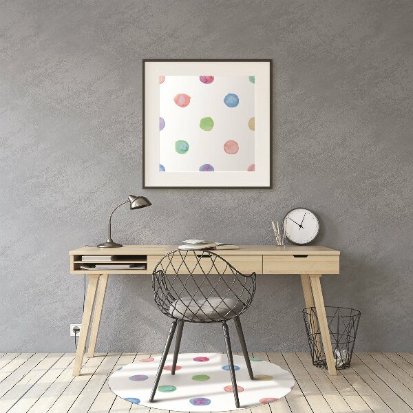 Office chair mat colored dots