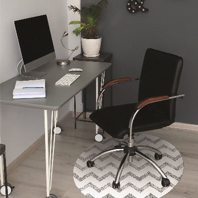 Office chair mat silver zigzags