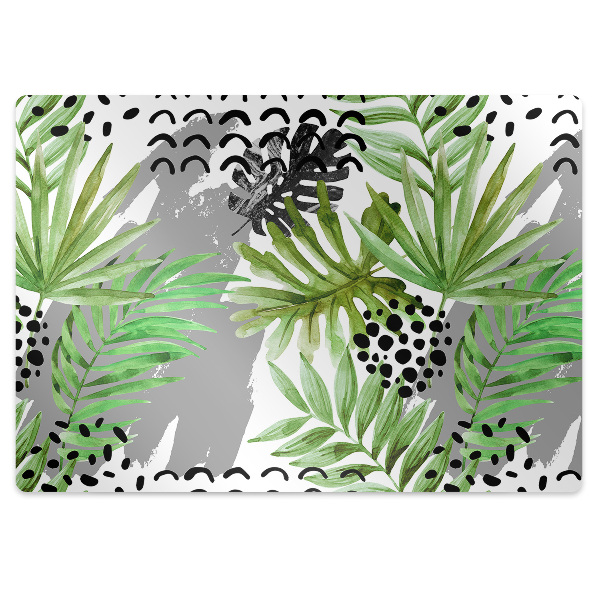 Office chair mat tropical leaves