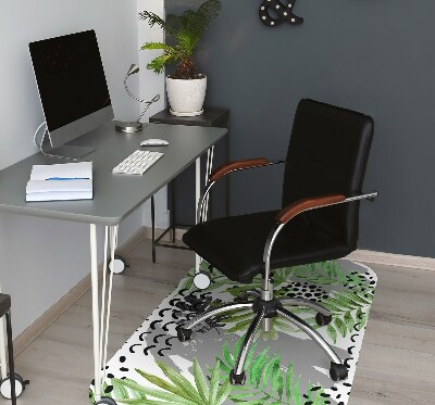 Office chair mat tropical leaves