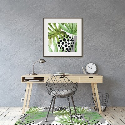 Office chair mat tropical leaves