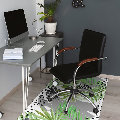 Office chair mat tropical leaves