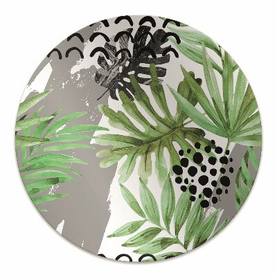 Office chair mat tropical leaves