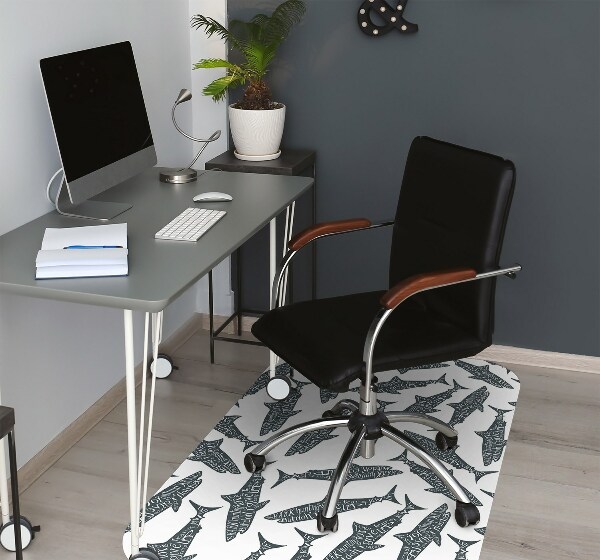 Office chair mat Typography sharks