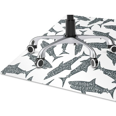 Office chair mat Typography sharks