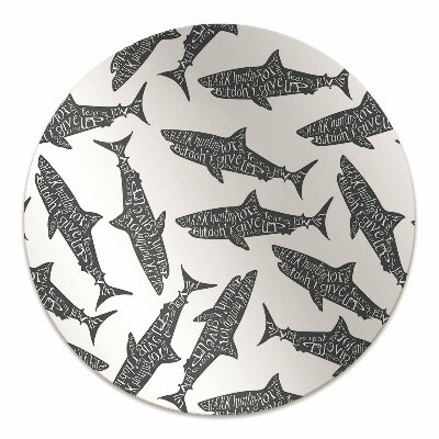 Office chair mat Typography sharks