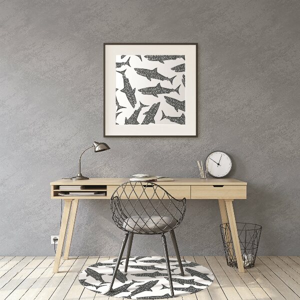 Office chair mat Typography sharks