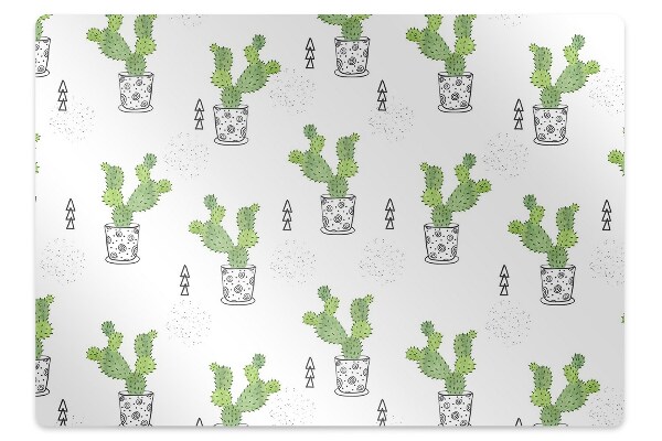 Office chair mat green cacti