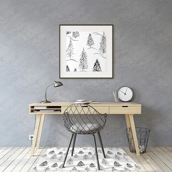 Office chair floor protector Winter tree