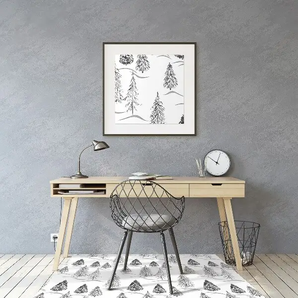 Office chair floor protector Winter tree