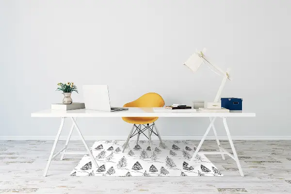 Office chair floor protector Winter tree