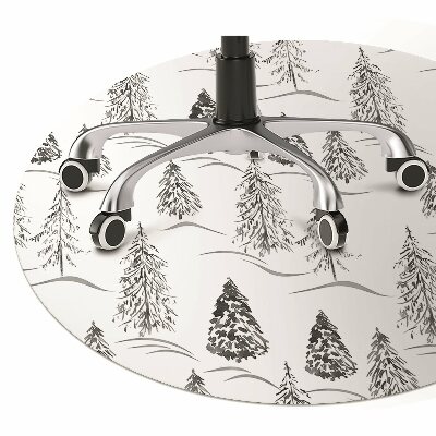 Office chair floor protector Winter tree