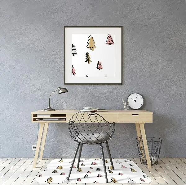 Office chair mat pastel Christmas tree