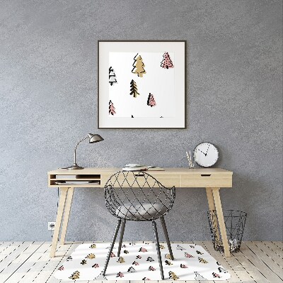 Office chair mat pastel Christmas tree