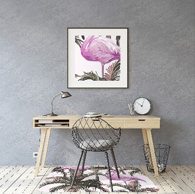 Office chair floor protector Flamingos in the palms